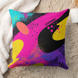 Coussin Splash couleur Abstrait dans le style comique rétr