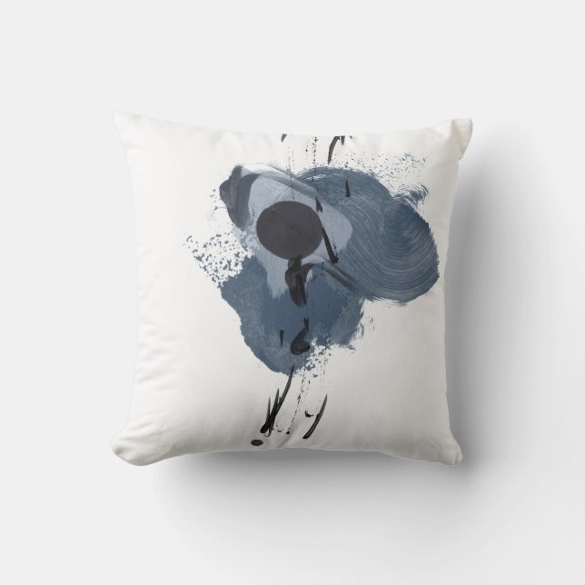 Coussin Splash II bleu et noir | Paint noir bleu (Recto)