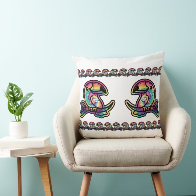 Coussin Splendeur Tropicale : Oiseau Toucan aux Couleurs T (Chaise)