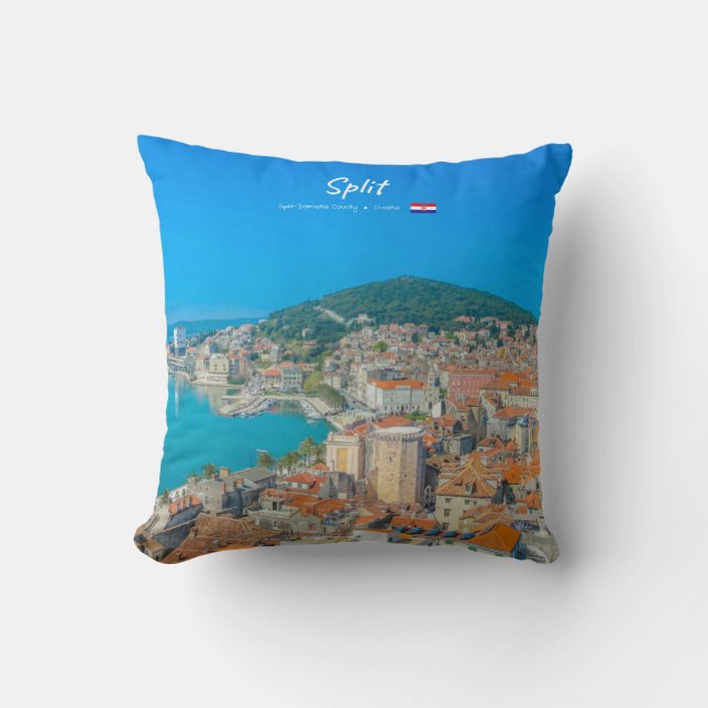 Coussin Split, Croatie - Ville côtière (Recto)