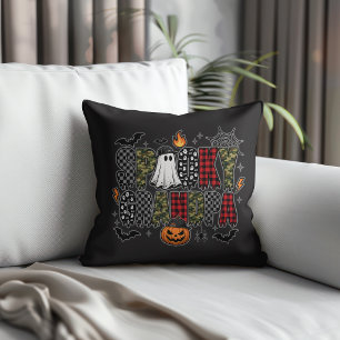 Coussin Spooky Grand-père Halloween Camouflage Carreaux
