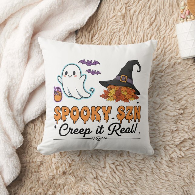 Coussin Spooky Szn Halloween Ghosts – Cute Fall  (Couverture)