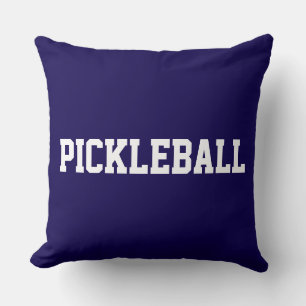 Coussin Sportif Amusement Blanc Texte PICKLEBALL Sur Fond