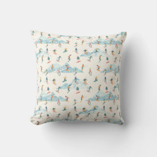 Coussin Sports de ski d'hiver sur montagnes enneigées