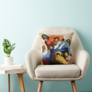Coussin Sports vintages, Football Players dans un jeu