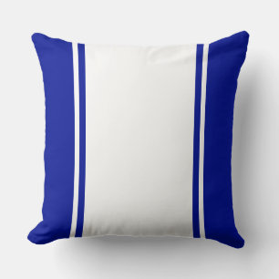 Coussin Sporty Wide Royal Navy Blue White Racing Stripes
