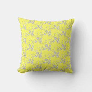 Coussin Spray floral, Jaune-Blanc 2 CARRÉS LAIT