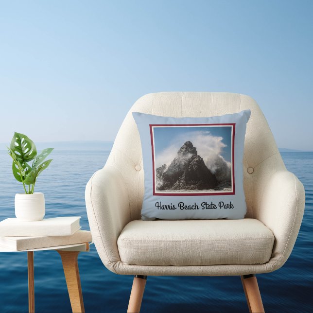 Coussin Spray sur mer au Harris Beach State Park (Créateur téléchargé)