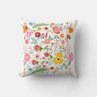 Coussin Spring Blossom Floral Throw Pillow