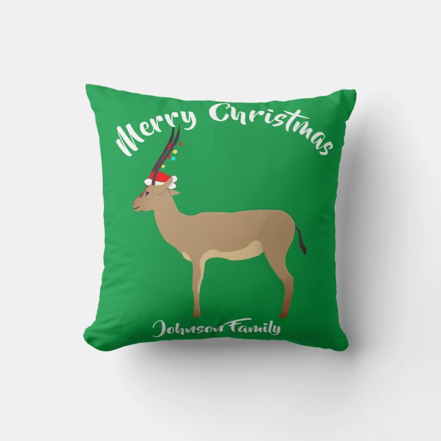 Coussin Springbok de Noël (Recto)