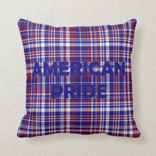 Coussin Sq, Plaid American Pride Bleu