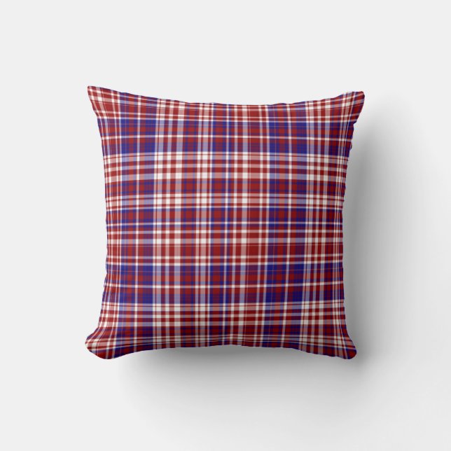 Coussin Sq.Plaid Coussin, Collection Rouge-Blanc-Bleu 01 (Recto)