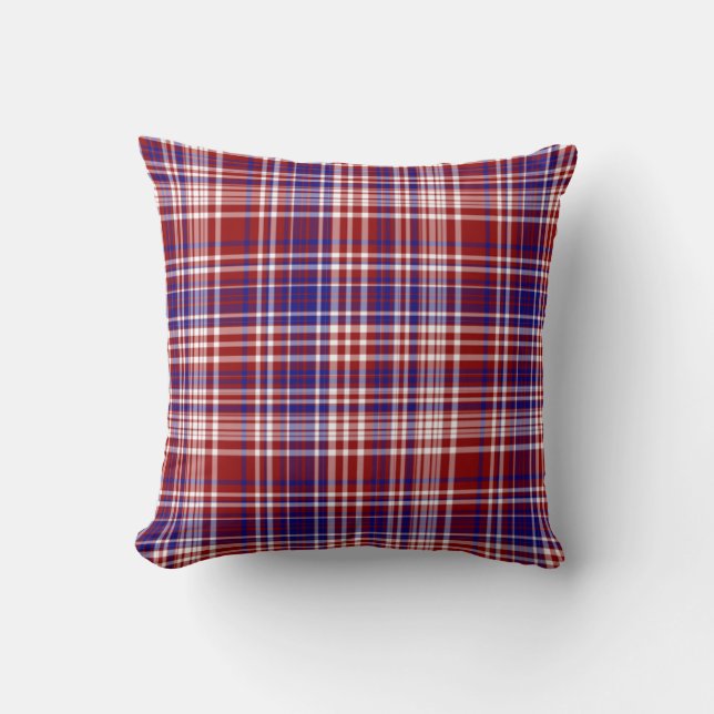 Coussin Sq.Plaid Coussin, Collection Rouge-Blanc-Bleu 04 (Recto)