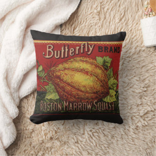 Coussin Squash Antique Végétal Étiquette Can