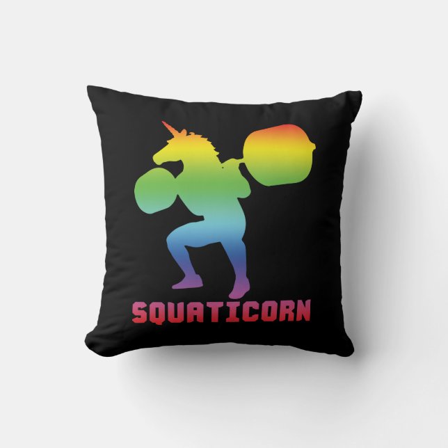 Coussin Squaticorn - Jour de la Jambe - Squat Unicorn - En (Recto)