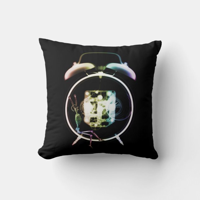 Coussin Squelette à rayons X à l'alarme - Arc-en-ciel (Recto)