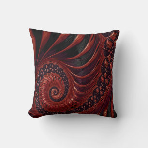 Coussin Squelette brun rougeâtre escaliers en spirale abst