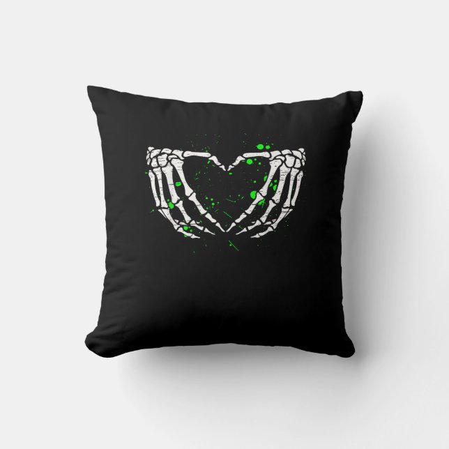 Coussin Squelette Coeur de la main Costume Halloween (Recto)