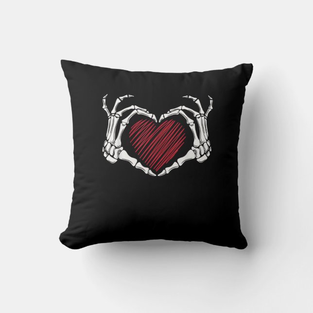 Coussin Squelette Coeur main signe costume tendance Hallow (Recto)