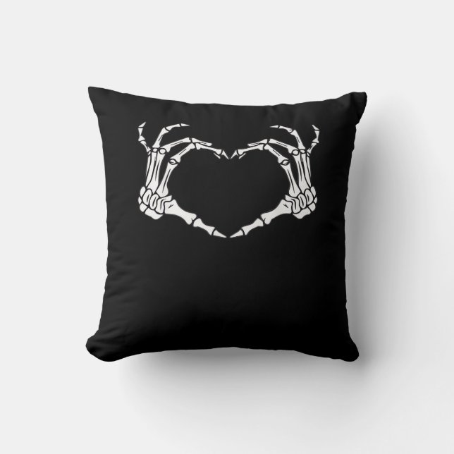 Coussin Squelette Coeur main Signer Costume Drôle Hallowee (Recto)