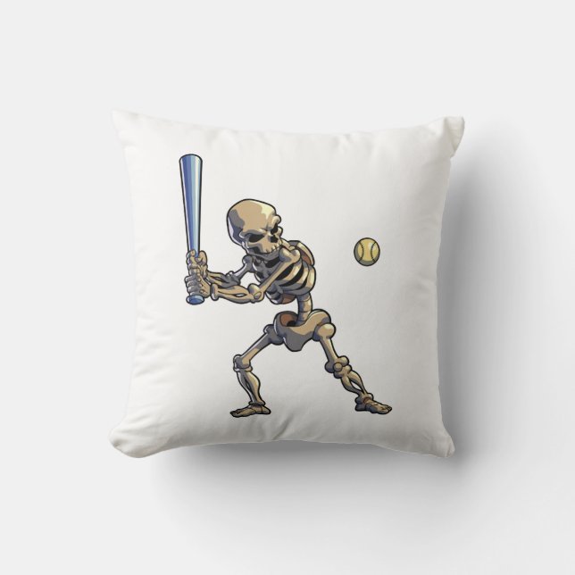 Coussin Squelette de baseball Halloween (Recto)