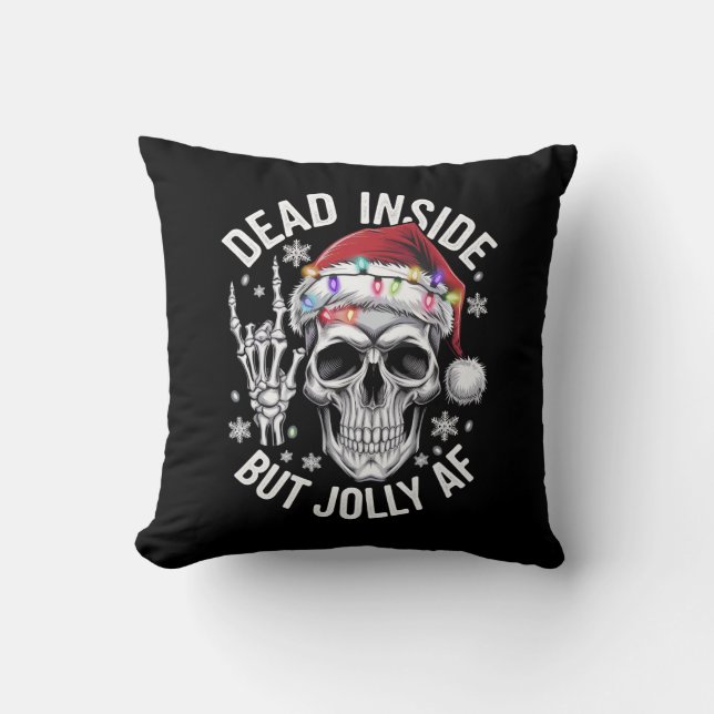Coussin Squelette de Cadeau de Noël Mort à l'Intérieur Mai (Recto)
