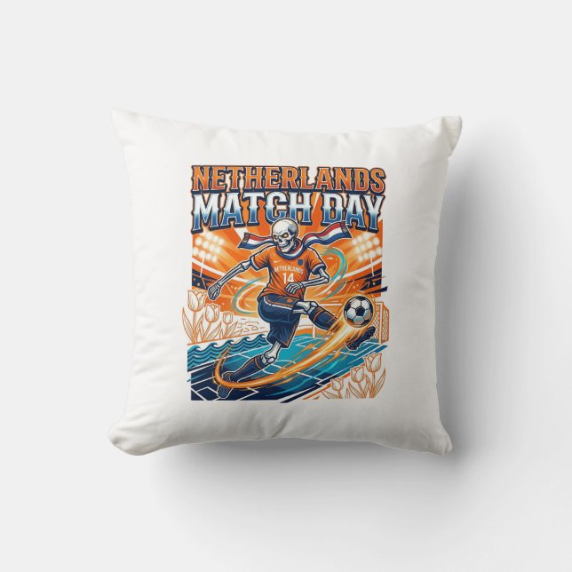 Coussin Squelette de frappeur de jour de match des Pays-Ba (Recto)