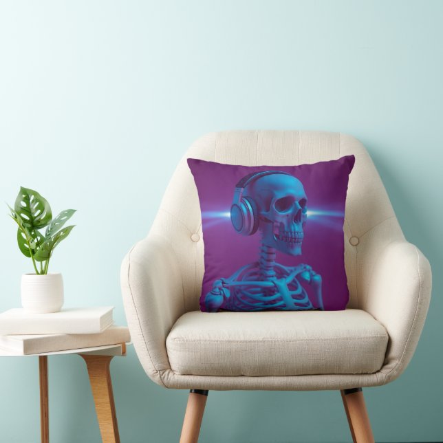 Coussin Squelette de musique qui ne meurt jamais (Chaise)