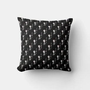 Coussin squelette d'Halloween avec une épée 