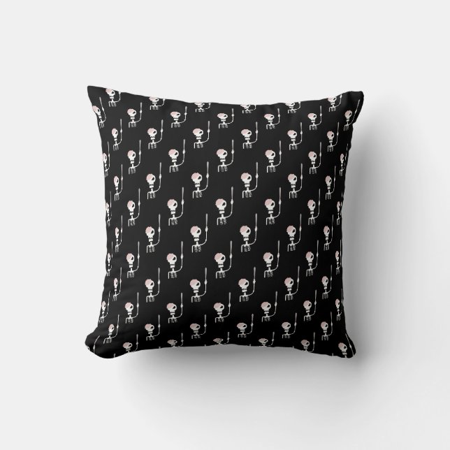 Coussin squelette d'Halloween avec une épée  (Recto)