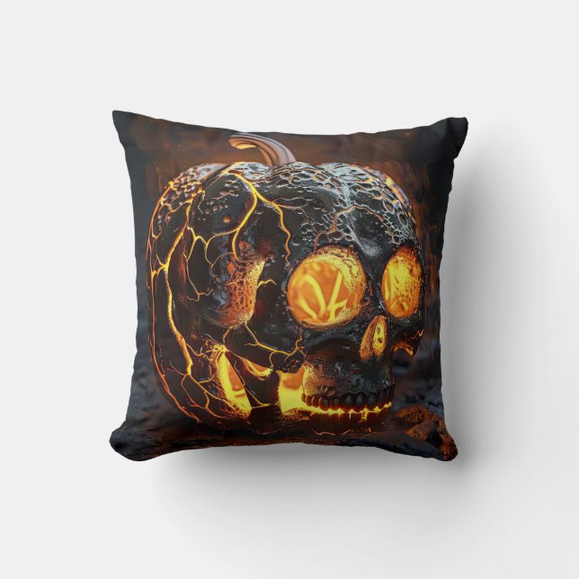 Coussin Squelette Jack-O-Lanterne (Recto)