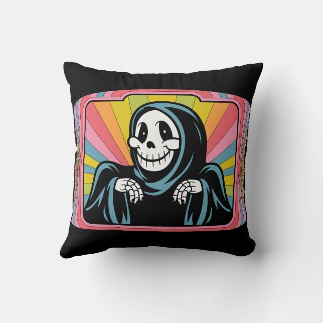 Coussin Squelette mignon souriant (Verso)
