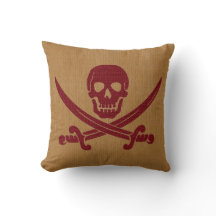 Squelette nautique de pirate dans rouge foncé