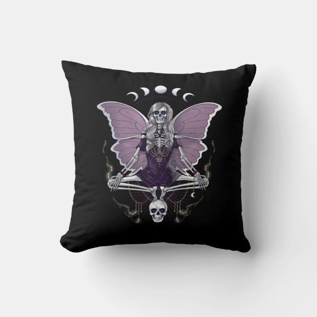 Coussin Squelette papillon Goth (Recto)