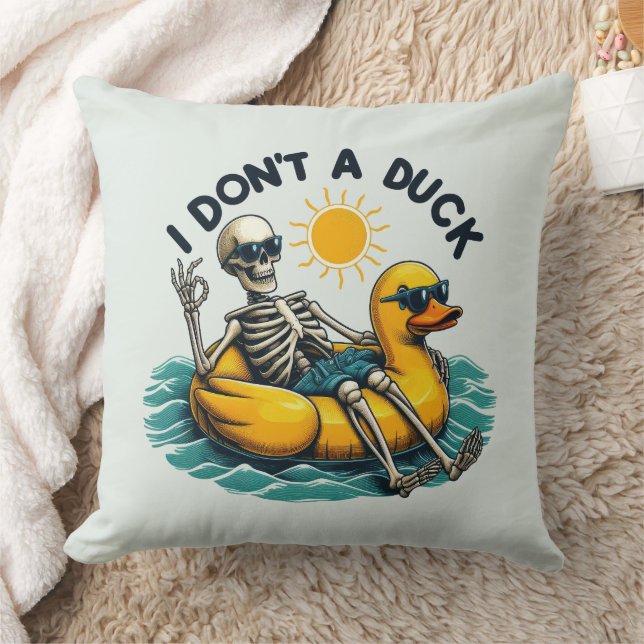 Coussin Squelette sarcastique sur canard (Couverture)