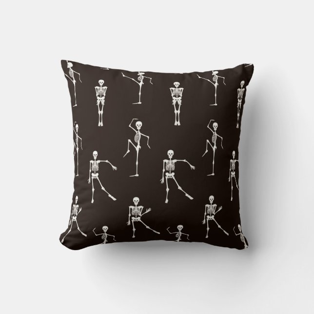 Coussin Squelettes dansants motif sans couture (Recto)