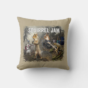 Coussin Squirrel Jam - drôle de groupe de rock