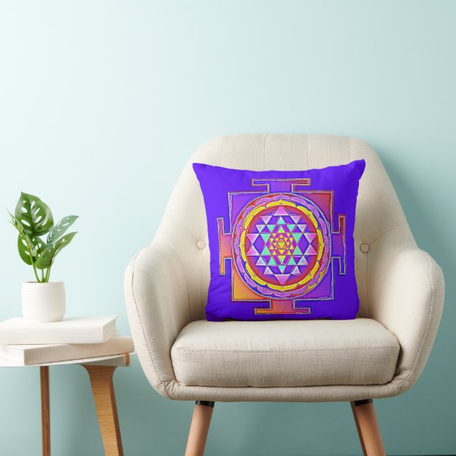 Coussin Sri Yantra - Symbole hindouiste Design 1 (Chaise)