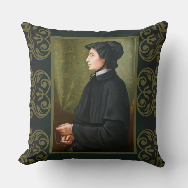 Coussin St. Elizabeth Ann Seton Soeur Rosary Charité (Recto)