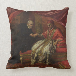 Coussin St Filippo Neri guérissant pape Clemente VIII