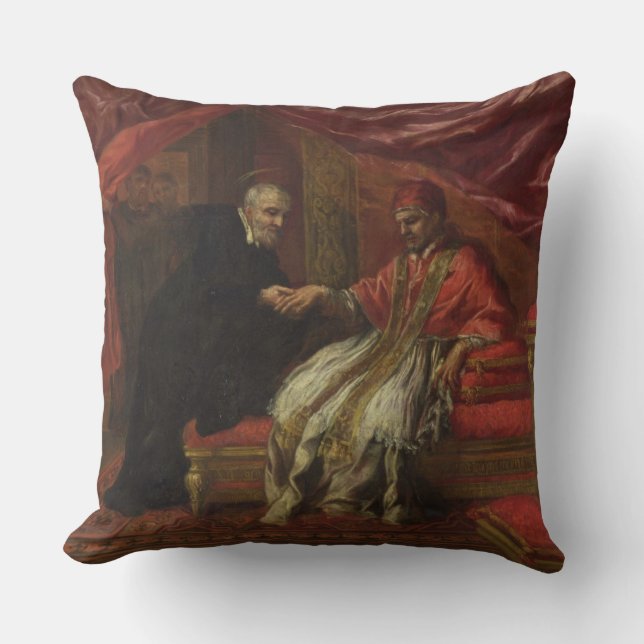 Coussin St Filippo Neri guérissant pape Clemente VIII (Recto)