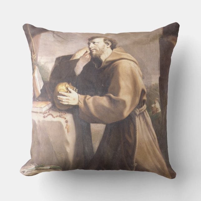 Coussin St Francis d'Assisi à la prière (Recto)