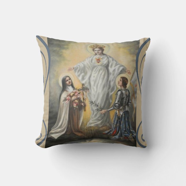 Coussin St Jeanne d'Arc de Vierge Marie de St Therese (Recto)