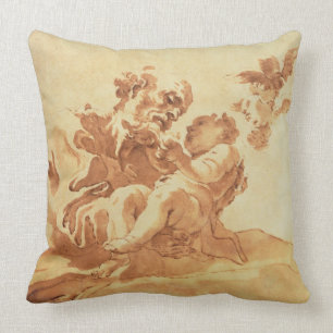 Coussin St Joseph adorant l'enfant du Christ (stylo,