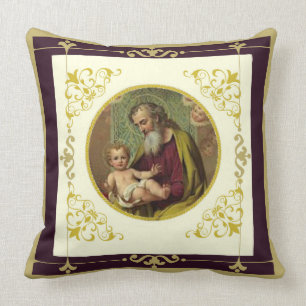 Coussin St Joseph et le catholique de Jésus d'enfant
