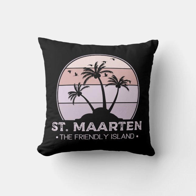 Coussin St Martin Le sympathique rétro de l'île Sint Marti (Recto)
