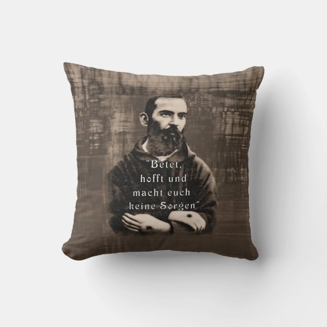Coussin St Padre Pio Catholique Saint-Allemand (Recto)
