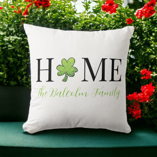 Coussin St Patrick's Day Accueil Polka Dot Shamrock Custom