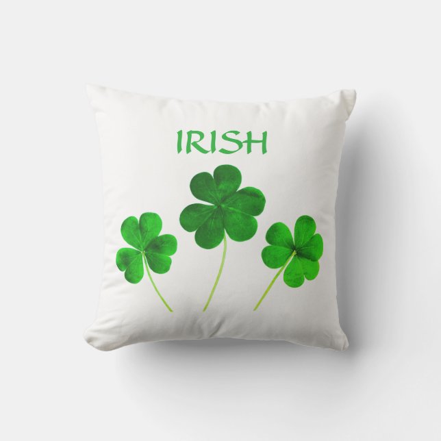 Coussin St Patrick's Day Irish Green White 2022 Trendy (Recto)