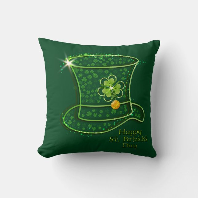 Coussin St. Patrick's Day Top Hat & Coins (Recto)